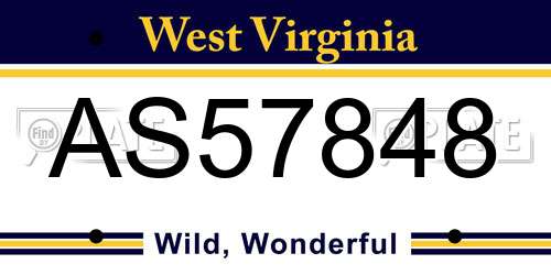 AS57848 West Virginia License Plate