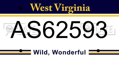 AS62593 West Virginia License Plate