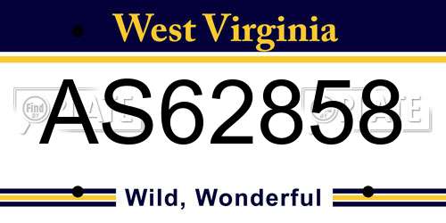 AS62858 West Virginia License Plate