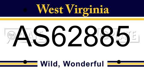 AS62885 West Virginia License Plate