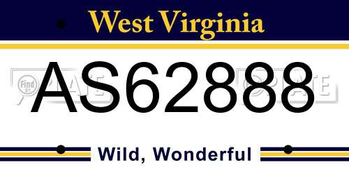 AS62888 West Virginia License Plate