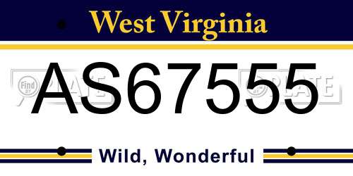AS67555 West Virginia License Plate