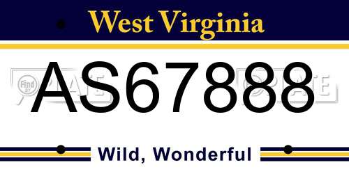 AS67888 West Virginia License Plate