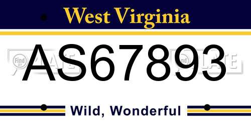 AS67893 West Virginia License Plate