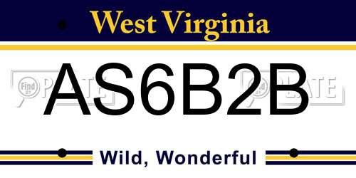 AS6B2B West Virginia License Plate