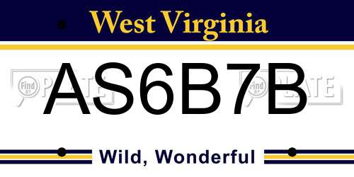 AS6B7B West Virginia License Plate