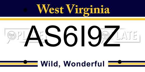 AS6I9Z West Virginia License Plate