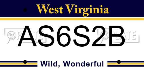 AS6S2B West Virginia License Plate