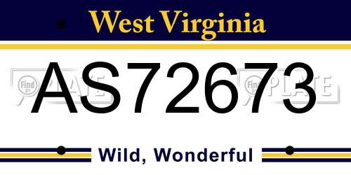 AS72673 West Virginia License Plate