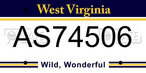AS74506 West Virginia License Plate