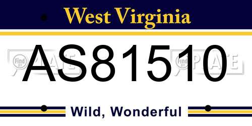 AS81510 West Virginia License Plate