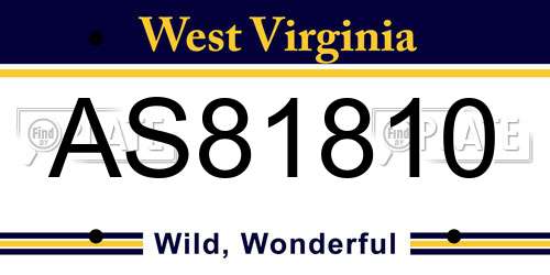 AS81810 West Virginia License Plate
