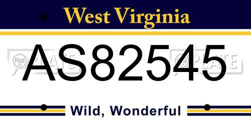 AS82545 West Virginia License Plate