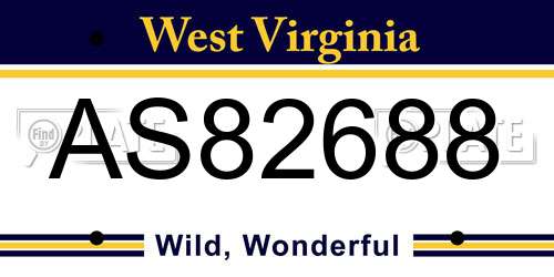 AS82688 West Virginia License Plate