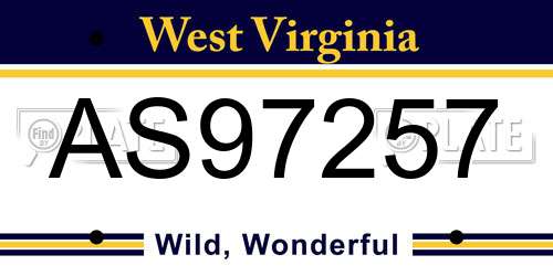 AS97257 West Virginia License Plate