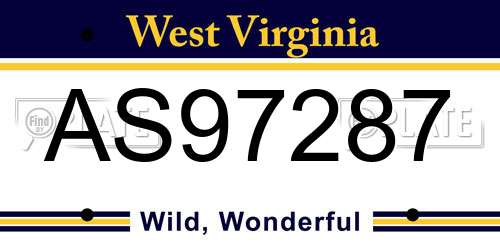 AS97287 West Virginia License Plate