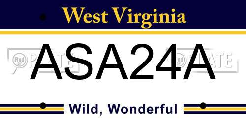 ASA24A West Virginia License Plate