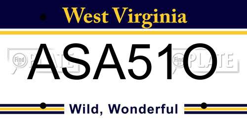 ASA51O West Virginia License Plate