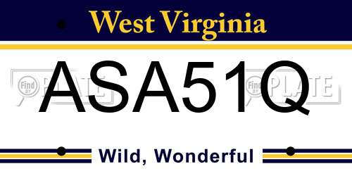 ASA51Q West Virginia License Plate