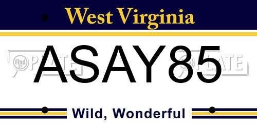 ASAY85 West Virginia License Plate