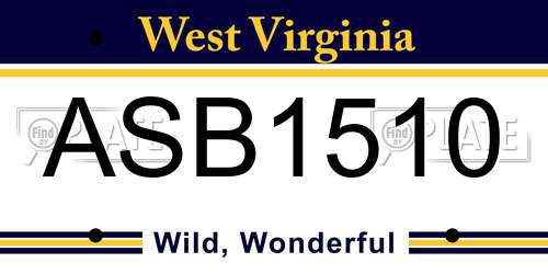 ASB1510 West Virginia License Plate