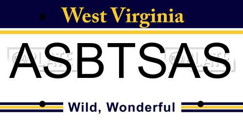 ASBTSAS West Virginia License Plate