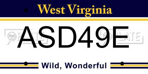 ASD49E West Virginia License Plate