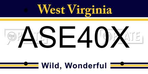 ASE40X West Virginia License Plate