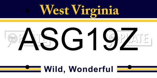 ASG19Z West Virginia License Plate