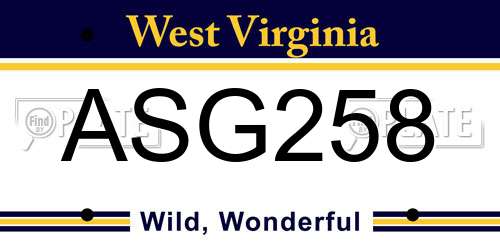 ASG258 West Virginia License Plate