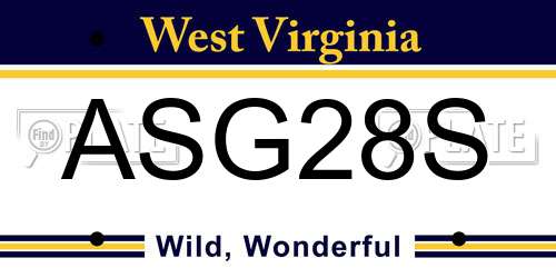 ASG28S West Virginia License Plate