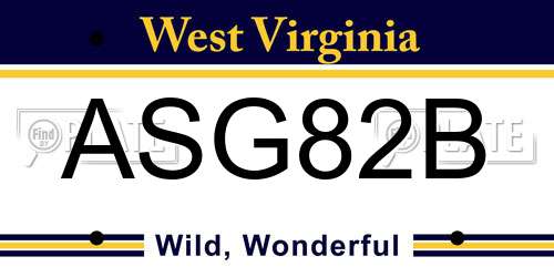 ASG82B West Virginia License Plate