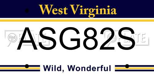 ASG82S West Virginia License Plate