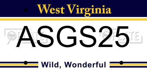 ASGS25 West Virginia License Plate