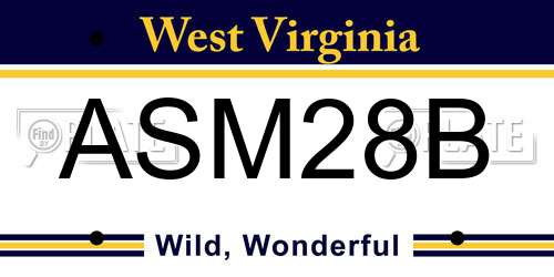 ASM28B West Virginia License Plate