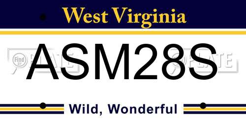 ASM28S West Virginia License Plate