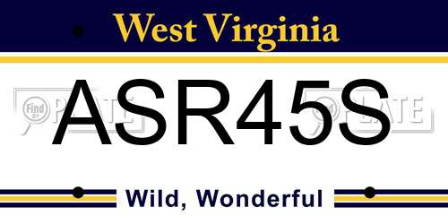 ASR45S West Virginia License Plate