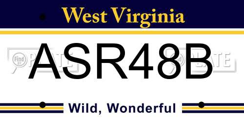 ASR48B West Virginia License Plate