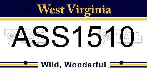 ASS1510 West Virginia License Plate