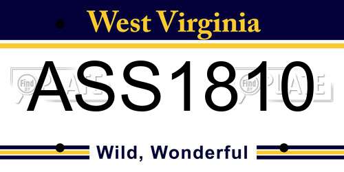 ASS1810 West Virginia License Plate
