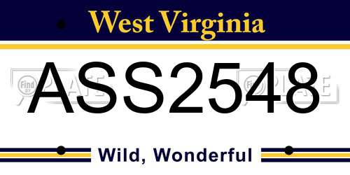 ASS2548 West Virginia License Plate