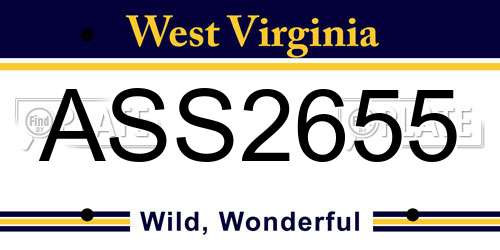 ASS2655 West Virginia License Plate