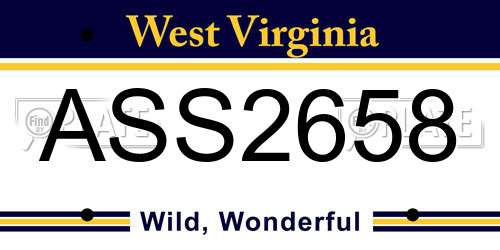 ASS2658 West Virginia License Plate