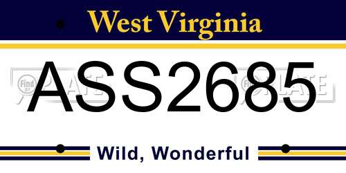 ASS2685 West Virginia License Plate