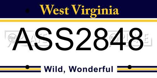 ASS2848 West Virginia License Plate