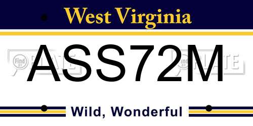 ASS72M West Virginia License Plate
