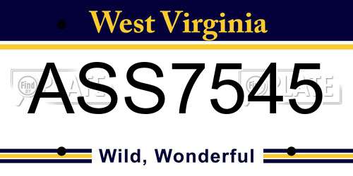 ASS7545 West Virginia License Plate