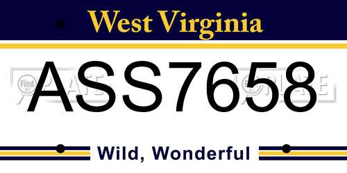 ASS7658 West Virginia License Plate