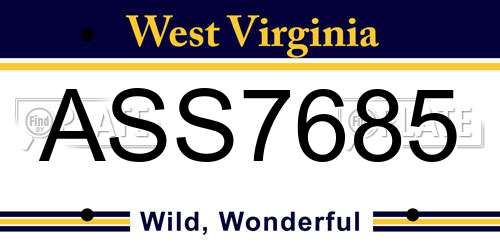 ASS7685 West Virginia License Plate