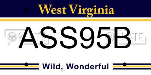 ASS95B West Virginia License Plate